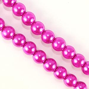 8mm Glass Pearl - Fuchsia